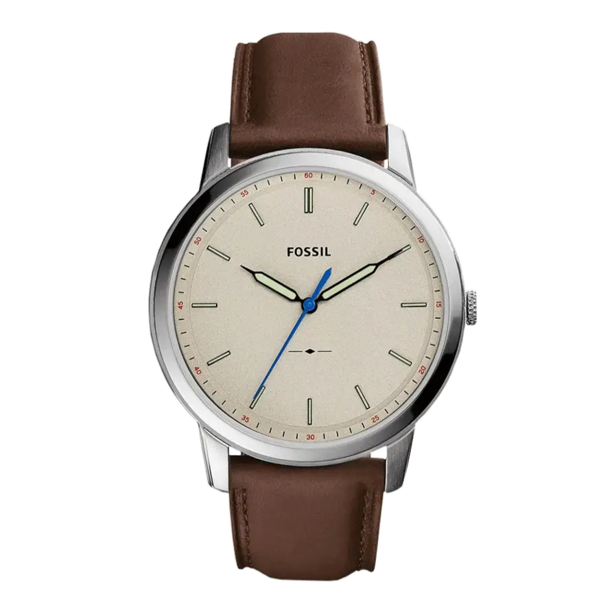 Fossil Minimalist Off White Dial Brown Leather Strap Watch for Men - FS5306 Buy Now By Fossil