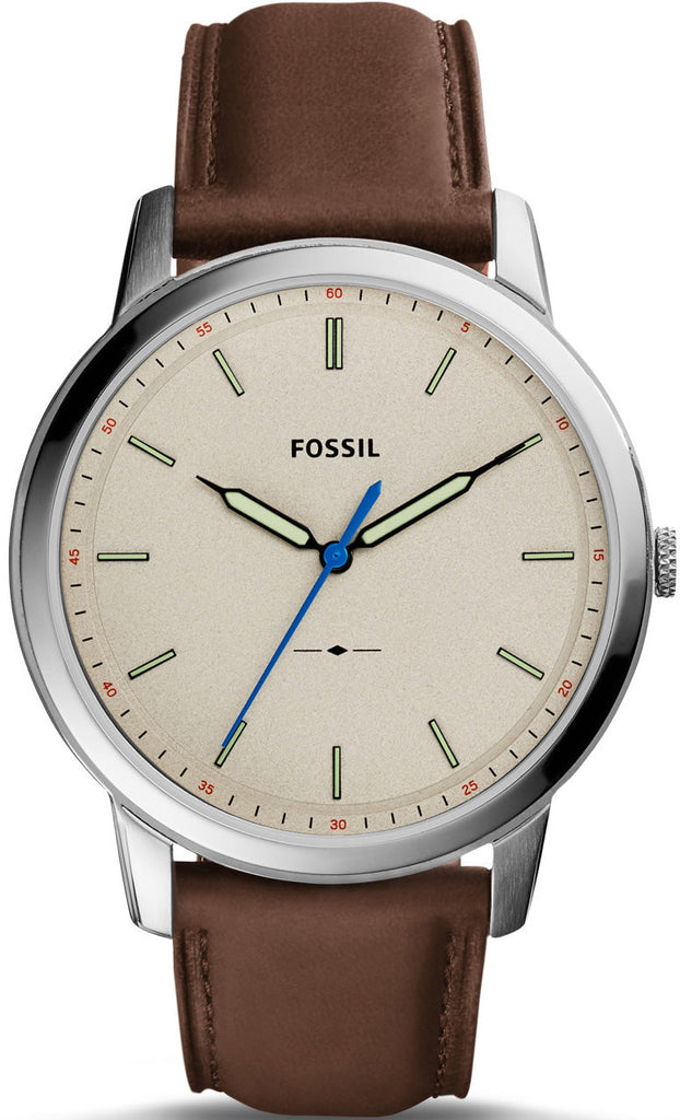 Fossil Minimalist Off White Dial Brown Leather Strap Watch for Men - FS5306 Buy Now By Fossil