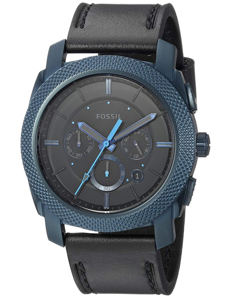 Fossil Machine Chronograph Black Dial Black Leather Strap Watch for Men - FS5361 Buy Now By Fossil
