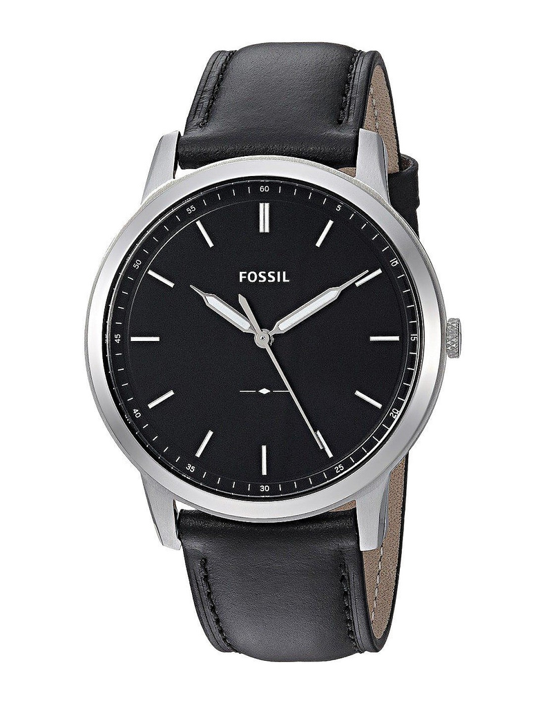 Fossil The Minimalist Three Hand Black Dial Black Leather Strap Watch for Men - FS5398 Buy Now By Fossil