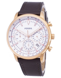 Fossil Goodwin Chronograph White Dial Brown Leather Strap Watch for Men - FS5415 Buy Now By Fossil