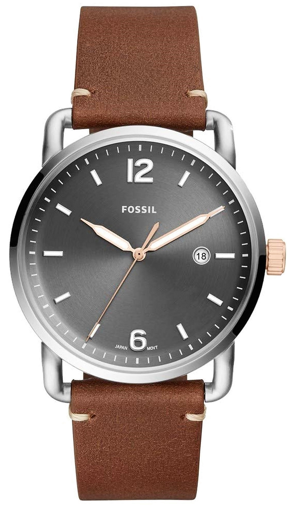Fossil Commuter Grey Dial Brown Leather Strap Watch for Men - FS5417 Buy Now By Fossil