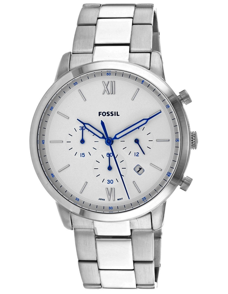 Fossil Neutra Chronograph White Dial Silver Steel Strap Watch for Men - FS5433 Buy Now By Fossil