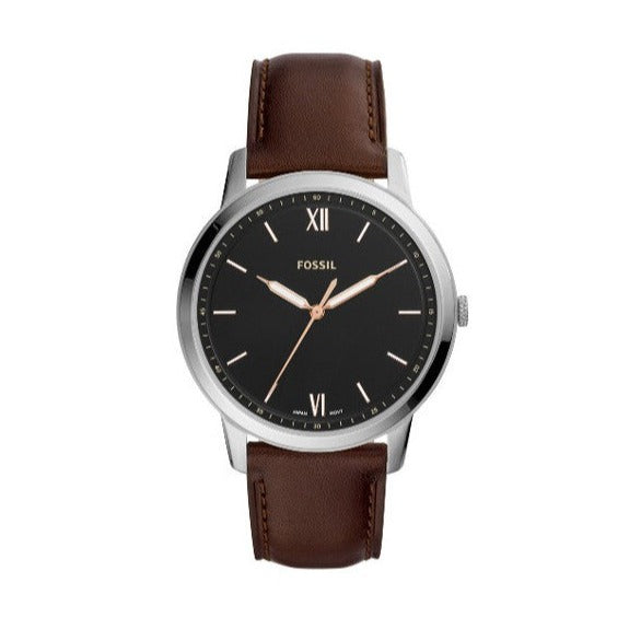 Fossil The Minimalist 3H Black Dial Brown Leather Strap Watch for Men - FS5464 Buy Now By Fossil