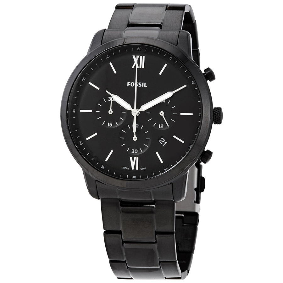 Fossil Neutra Chronograph Black Dial Black Steel Strap Watch for Men - FS5474 Buy Now By Fossil