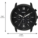 Fossil Neutra Chronograph Black Dial Black Steel Strap Watch for Men - FS5474 Buy Now By Fossil