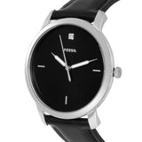 Fossil The Minimalist Carbon Series Black Dial Black Leather Strap Watch for Men - FS5497 Buy Now By Fossil