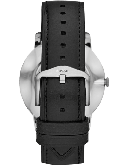 Fossil The Minimalist Carbon Series Black Dial Black Leather Strap Watch for Men - FS5497 Buy Now By Fossil
