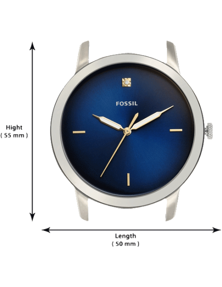 Fossil The Minimalist 3H Blue Dial Brown Leather Strap Watch for Men - FS5499 Buy Now By Fossil