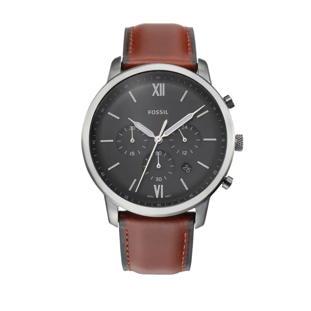 Fossil Neutra Chronograph Grey Dial Brown Leather Strap Watch for Men - FS5512 Buy Now By Fossil