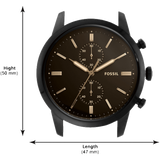 Fossil Goodwin Chronograph Black Dial Black Leather Strap Watch for Men - FS5585 Buy Now By Fossil