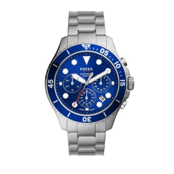 Fossil FB-03 Chronograph Blue Dial Silver Steel Strap Watch for Men - FS5724 Buy Now By Fossil