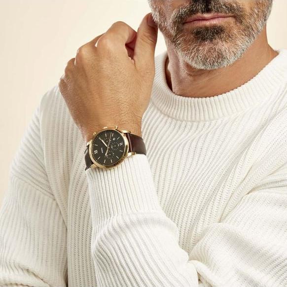 Fossil Neutra Chronograph Brown Dial Brown Leather Strap Watch for Men - FS5763 Buy Now By Fossil