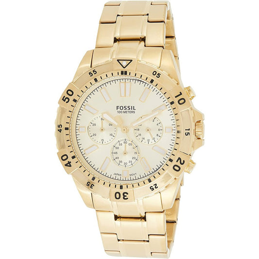 Fossil Garrett Chronograph Gold Dial Gold Steel Strap Watch for Men - FS5772 Buy Now By Fossil