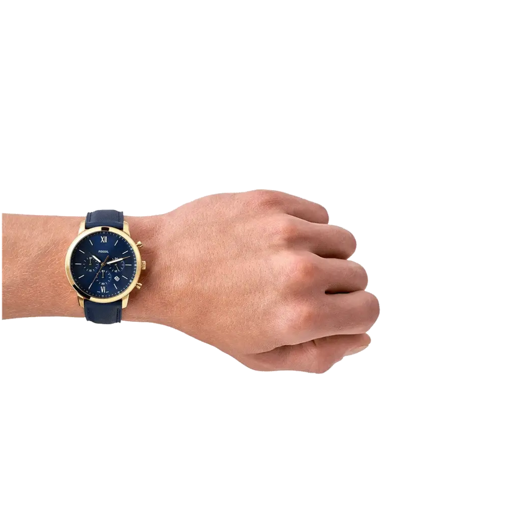 Fossil Neutra Chronograph Blue Dial Blue Leather Strap Watch for Men - FS5790 Buy Now By Fossil