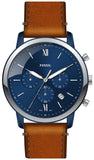Fossil Neutra Chronograph Blue Dial Brown Leather Strap Watch for Men - FS5791 Buy Now By Fossil