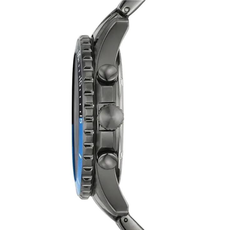 Fossil FB-01 Chronograph Black Dial Grey Steel Strap Watch for Men - FS5835 Buy Now By Fossil