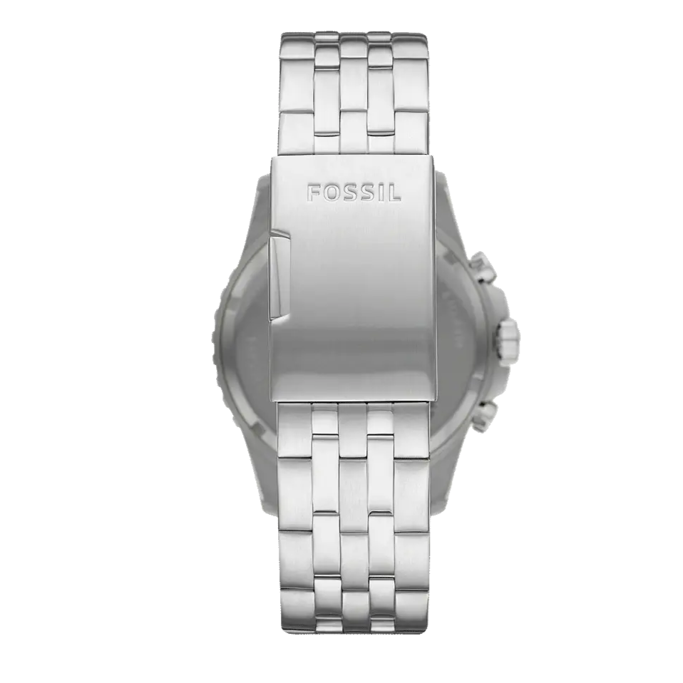 Fossil FB-01 Chronograph Black Dial Silver Steel Strap Watch for Men - FS5837 Buy Now By Fossil