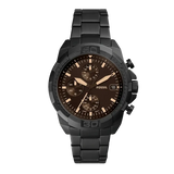 Fossil Bronson Chronograph Black Dial Black Steel Strap Watch for Men - FS5851 Buy Now By Fossil