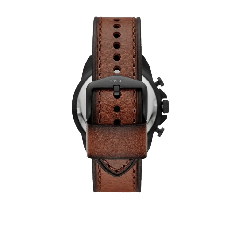Fossil Bronson Chronograph Black Dial Brown Leather Strap Watch for Men - FS5856 Buy Now By Fossil
