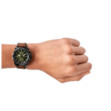 Fossil Bronson Chronograph Black Dial Brown Leather Strap Watch for Men - FS5856 Buy Now By Fossil