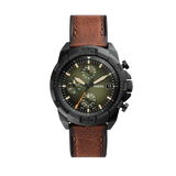 Fossil Bronson Chronograph Black Dial Brown Leather Strap Watch for Men - FS5856 Buy Now By Fossil