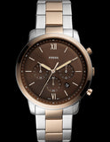 Fossil Neutra Chronograph Brown Dial Two Tone Steel Strap Watch for Men - FS5869 Buy Now By Fossil