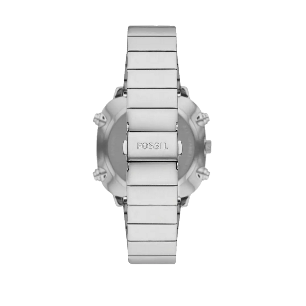 Fossil Retro Analog-Digital Black Dial Silver Steel Strap Watch for Men - FS5890 Buy Now By Fossil