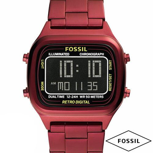 Fossil Retro Analog-Digital Black Dial Red Steel Strap Watch for Men - FS5897 Buy Now By Fossil