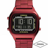 Fossil Retro Analog-Digital Black Dial Red Steel Strap Watch for Men - FS5897 Buy Now By Fossil