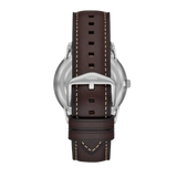 Fossil Neutra Minimalist Moonphase Silver Dial Brown Leather Strap Watch for Men - FS5905 Buy Now By Fossil