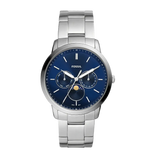 Fossil Neutra Minimalist Moonphase Blue Dial Silver Steel Strap Watch for Men - FS5907 Buy Now By Fossil