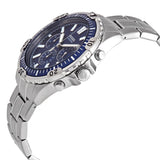 Fossil Garrett Chronograph Blue Dial Silver Steel Strap Watch for Men - FS5623 Buy Now By Fossil