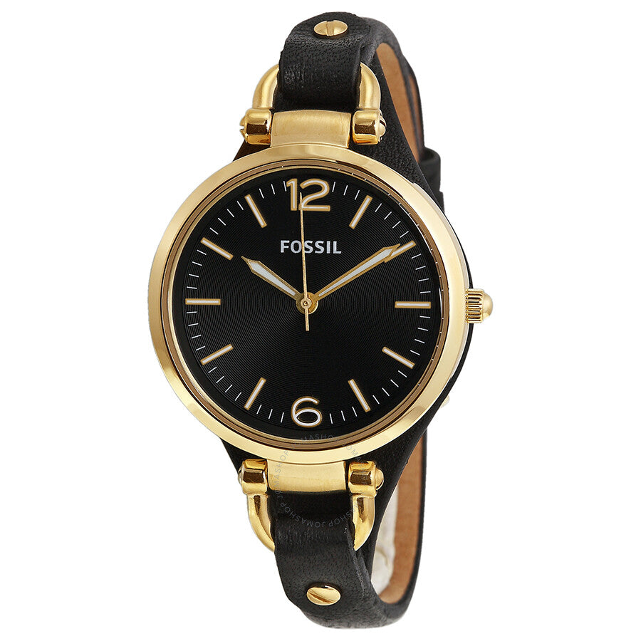 Fossil Georgia Black Dial Black Leather Strap Watch for Women - ES3148 Buy Now By Fossil