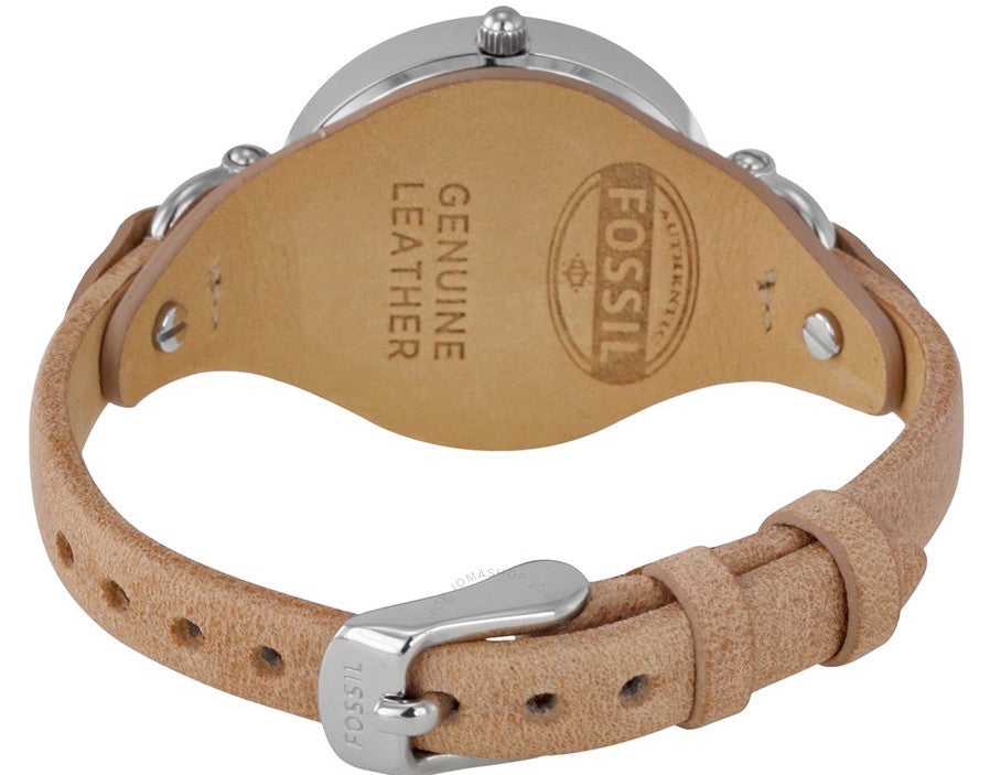 Fossil Georgia Bone Grey Dial Beige Leather Strap Watch for Women - ES2830 Buy Now By Fossil