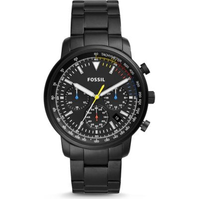 Fossil Goodwin Chronograph Black Dial Black Steel Strap Watch for Men - FS5413 Buy Now By Fossil