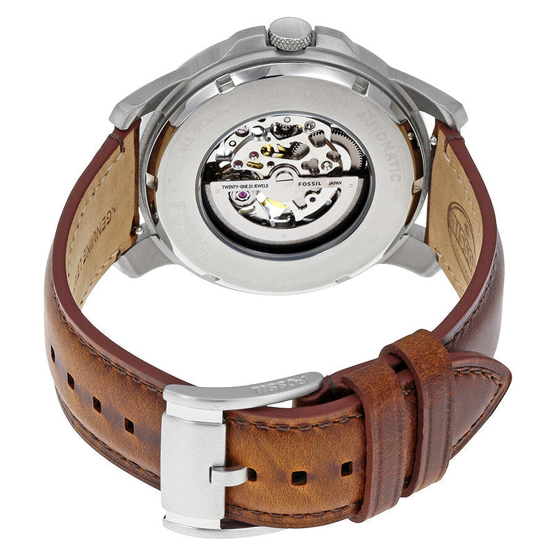 Fossil Grant Automatic Beige Skeleton Dial Brown Leather Strap Watch for Men - ME3099 Buy Now By Fossil