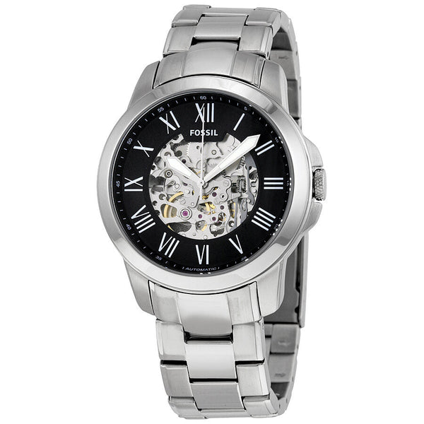 Fossil Grant Skeleton Black Dial Silver Steel Strap Watch for Men - ME3055 Buy Now By Fossil
