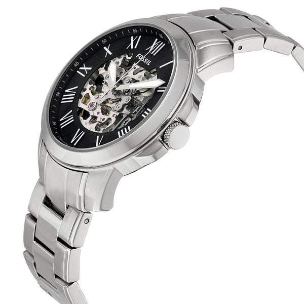 Fossil Grant Skeleton Black Dial Silver Steel Strap Watch for Men - ME3055 Buy Now By Fossil