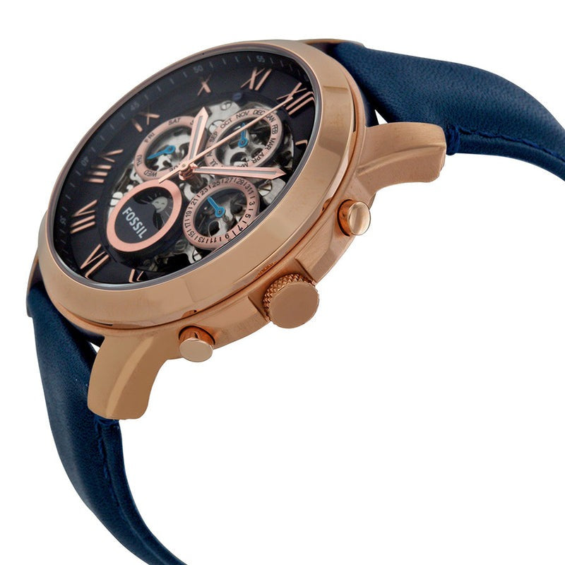 Fossil Grant Automatic Blue Dial Blue Leather Strap Watch for Men - ME3029 Buy Now By Fossil