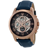 Fossil Grant Automatic Blue Dial Blue Leather Strap Watch for Men - ME3029 Buy Now By Fossil