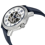 Fossil Grant Automatic Skeleton White Dial Black Leather Strap Watch for Men - ME3101 Buy Now By Fossil
