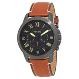 Fossil Grant Chronograph Black Dial Brown Leather Strap Watch for Men - FS5241 Buy Now By Fossil