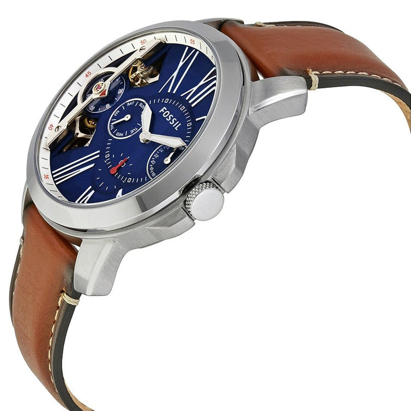 Fossil Grant Twist Multifunction Blue Dial Brown Leather Strap Watch for Men - ME1161 Buy Now By Fossil