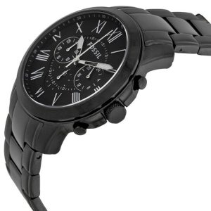 Fossil Grant Chronograph Black Dial Black Steel Strap Watch for Men - FS4832 Buy Now By Fossil