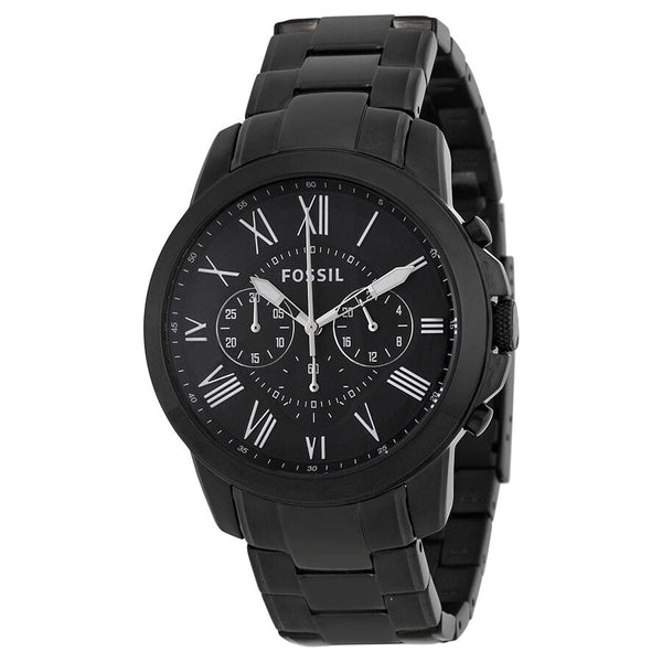 Fossil Grant Chronograph Black Dial Black Steel Strap Watch for Men - FS4832 Buy Now By Fossil