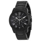 Fossil Grant Chronograph Black Dial Black Steel Strap Watch for Men - FS4832 Buy Now By Fossil