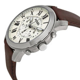 Fossil Pilot Chronograph White Dial Brown Leather Strap Watch for Men - FS5146 Buy Now By Fossil