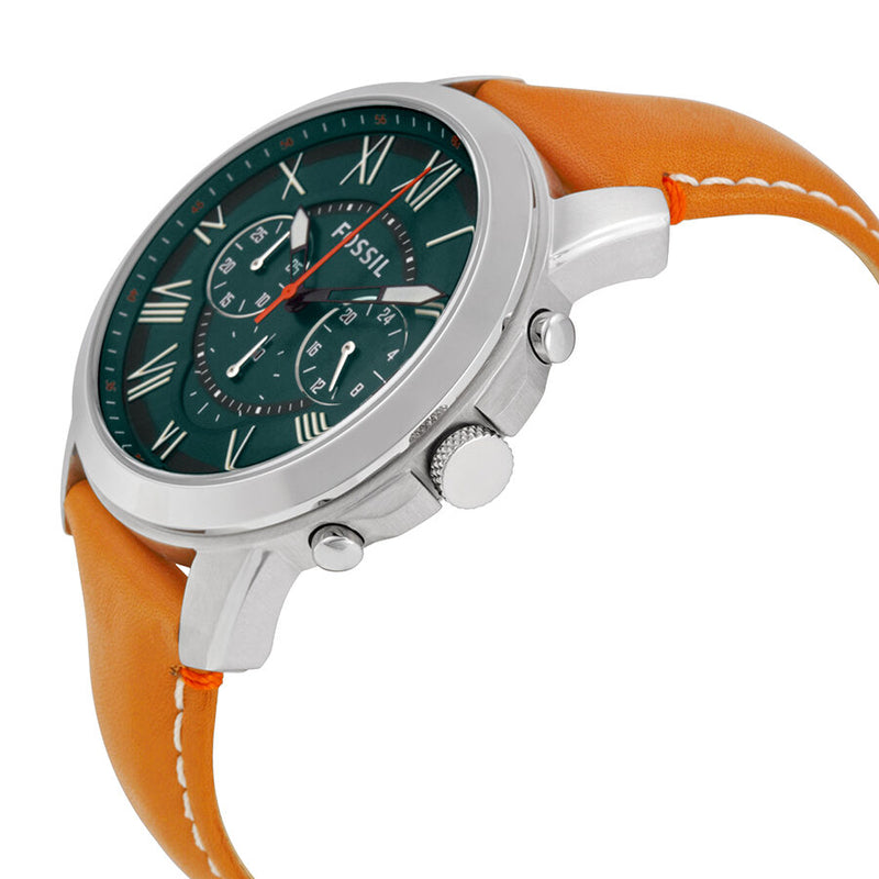 Fossil Grant Chronograph Green Dial Brown Leather Strap Watch for Men - FS4918 Buy Now By Fossil