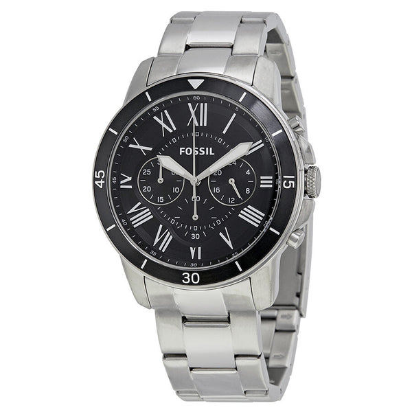 Fossil Grant Sport Chronograph Black Dial Silver Steel Strap Watch for Men - FS5236 Buy Now By Fossil